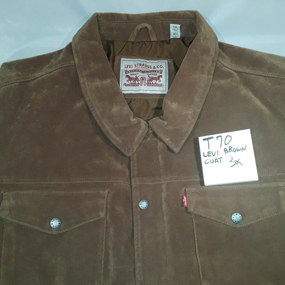T70 Men's Levi's Brown Jacket - 3 Small Oil Spots
